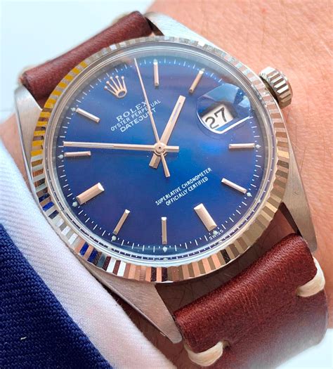 rolex datejust vintage blue dial|Mehr.